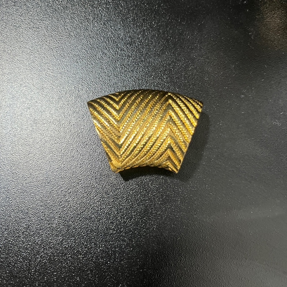 Gold Chevron Patterned scarf ring